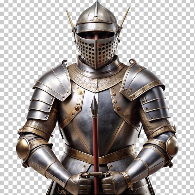 PSD ancient kingdom warrior armor isolated transparent background