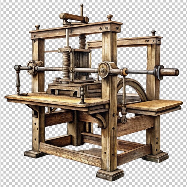 ancient printing press antique machine hand drawn