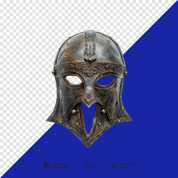 ancient warrior mask worn metal edges brutal and stylish