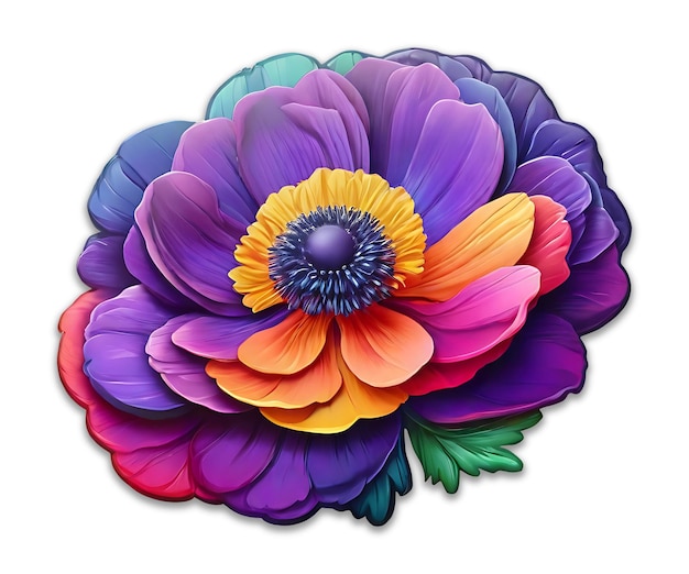 anemone Flower colorful psd