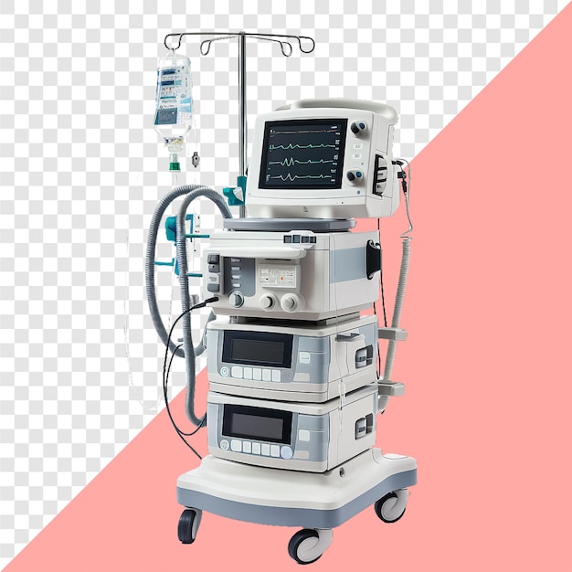 PSD anesthesia machine transparent background isolated image generative ai