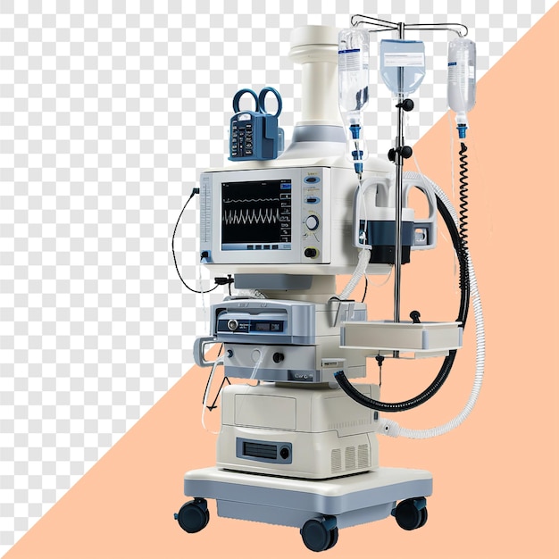 PSD anesthesia machine transparent background isolated image generative ai