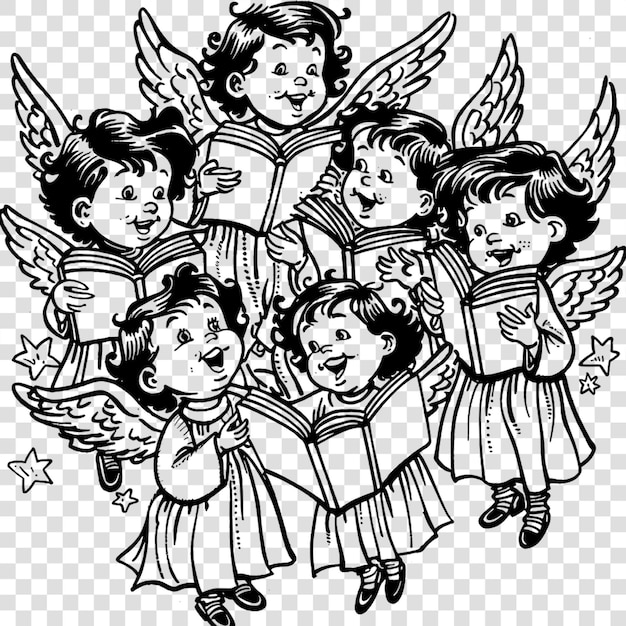 PSD angel choir christian illustration