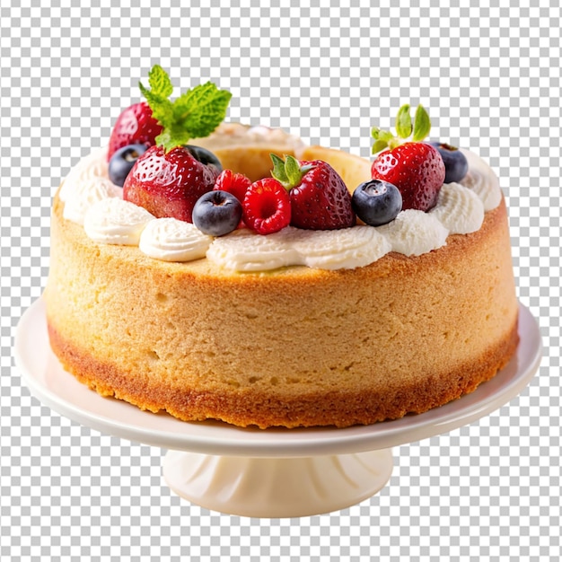 Angel food cake on transparent background