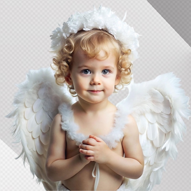 angel portrait child cupid on transparent background