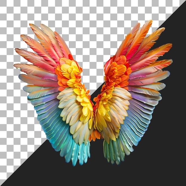 PSD angel wings isolated on transparent background