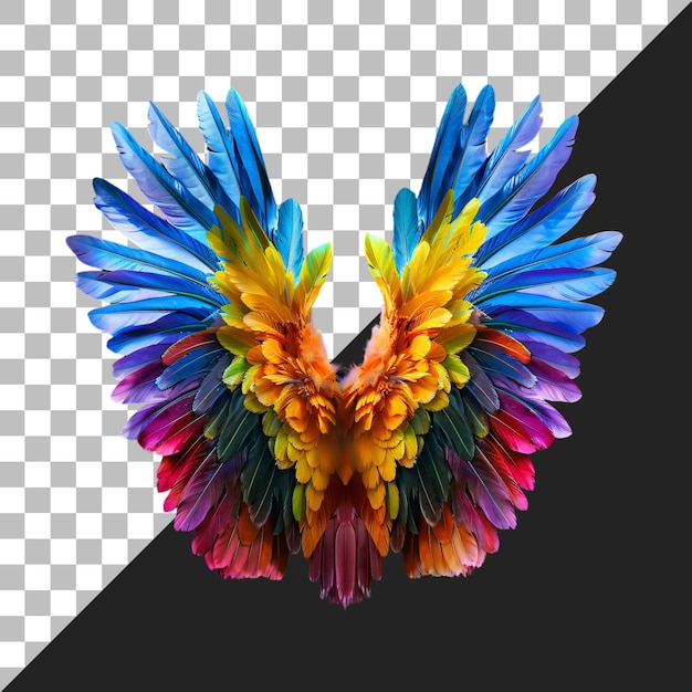 PSD angel wings isolated on transparent background