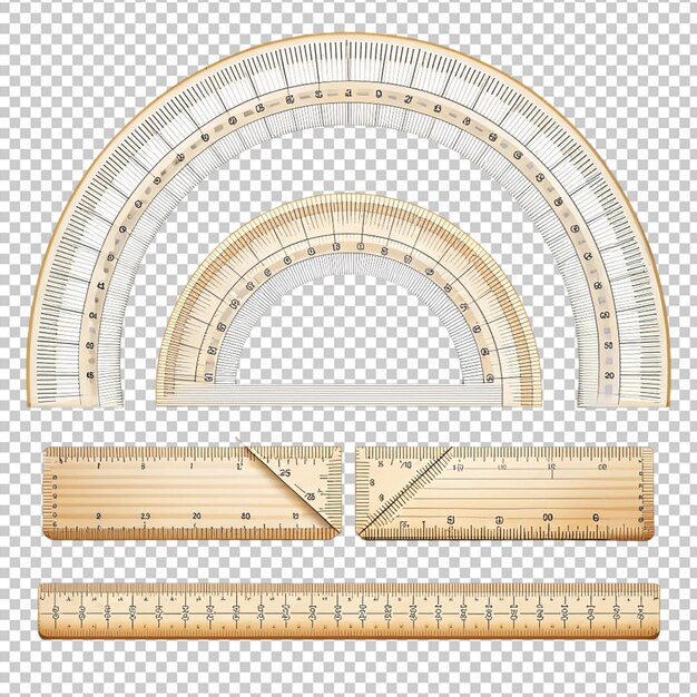 PSD angles measuring tool set round protractors scale degrees measure metric rulers set equipment protra