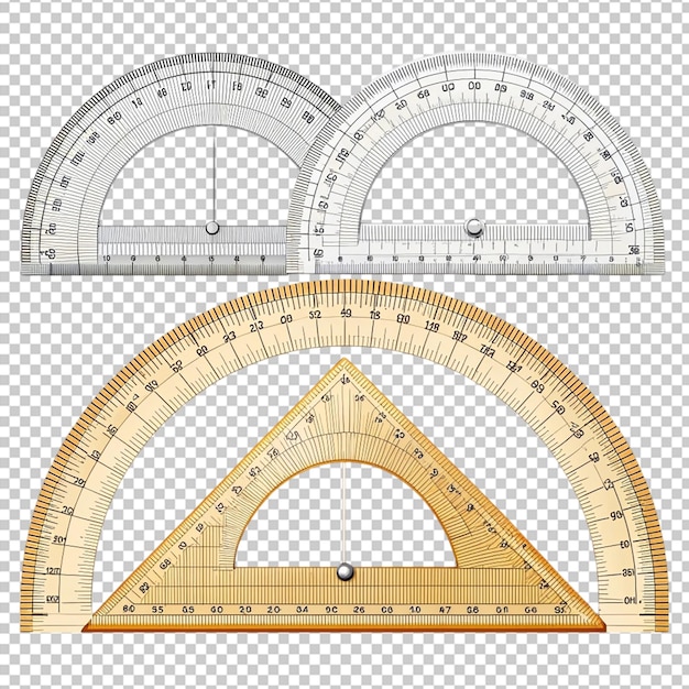 PSD angles measuring tool set round protractors scale degrees measure metric rulers set equipment protra