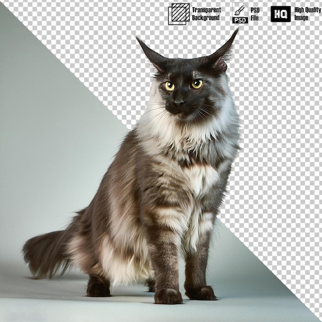 Angora Cat Full Body on Transparent Background