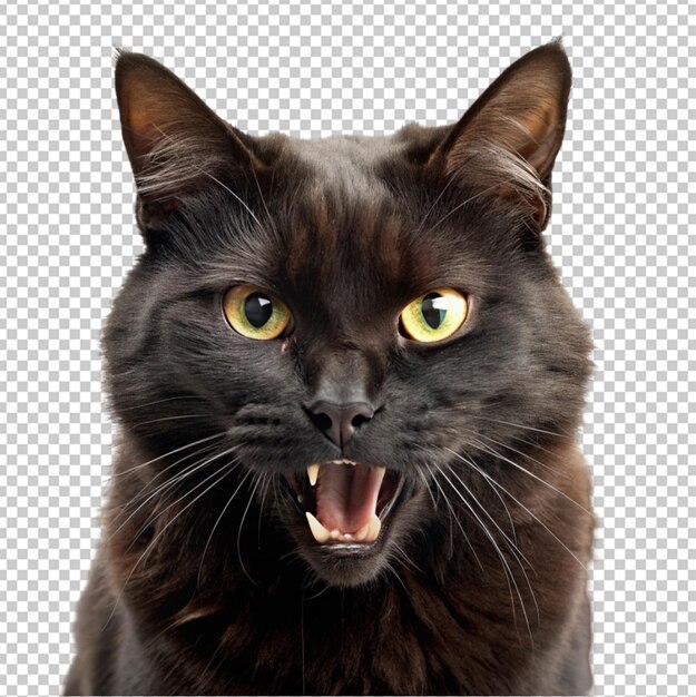 PSD angry black cat