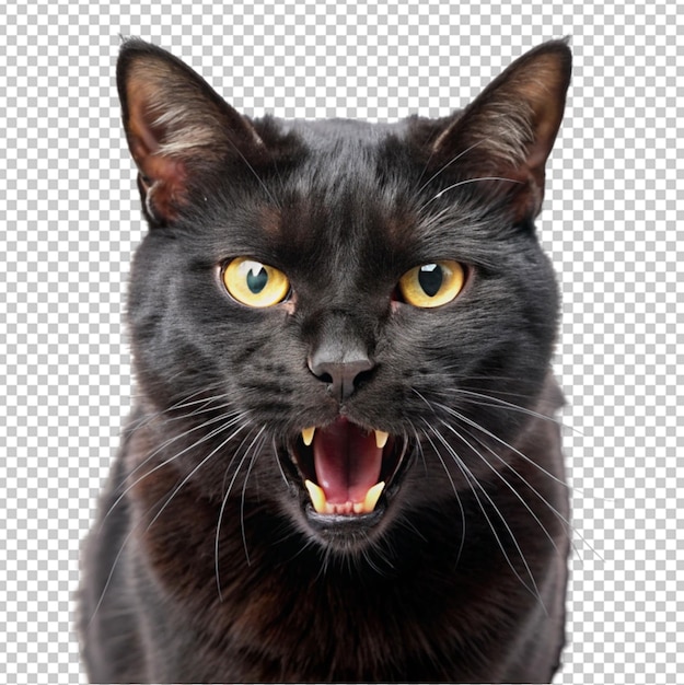 PSD angry black cat