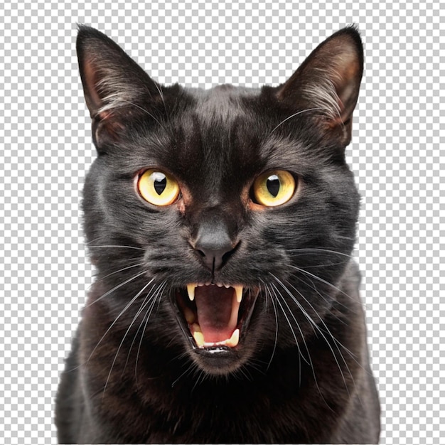 PSD angry black cat