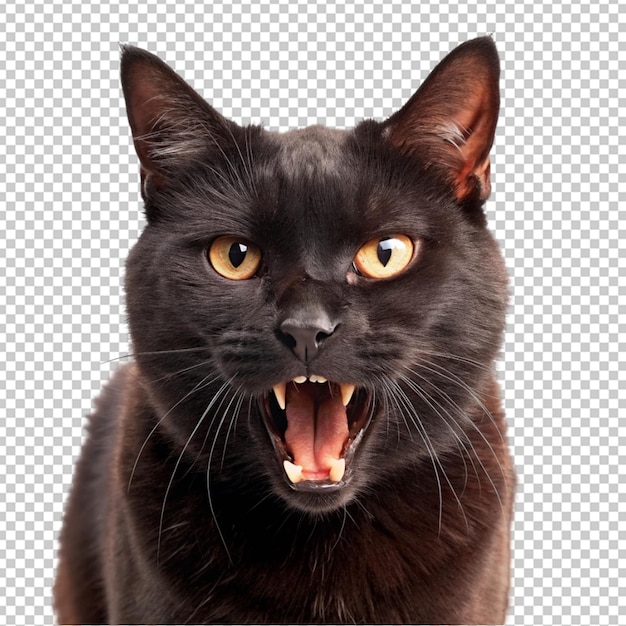 PSD angry black cat