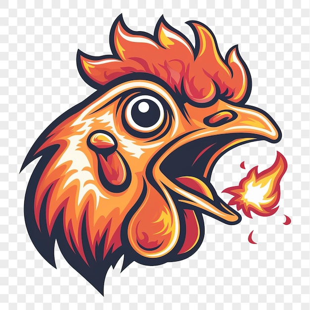 PSD angry chicken head isolated on transparent background png