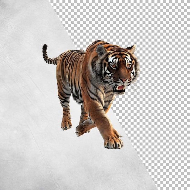 Angry tiger Isolated on transparent background