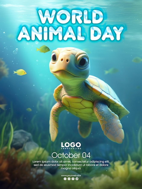 animal day celebration Poster template