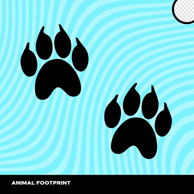 PSD animal footprints for feline and dog compositions