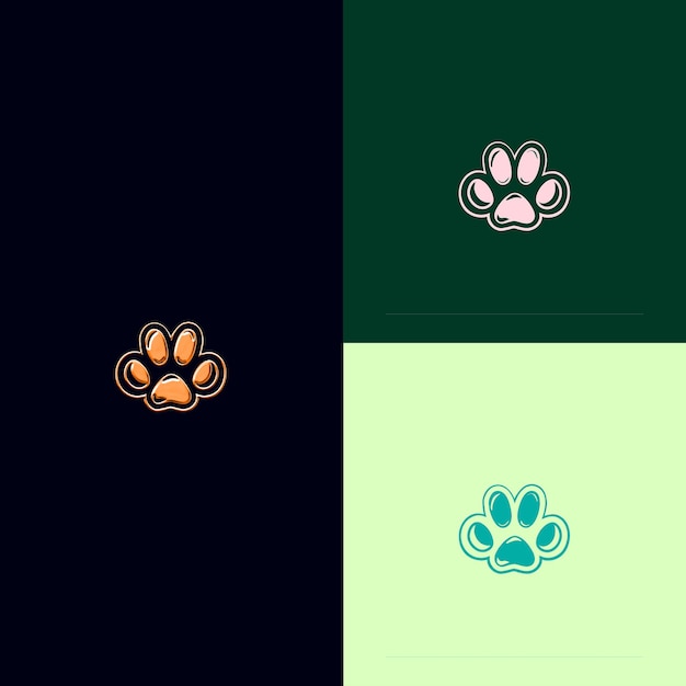 PSD animal game award logo with a paw print and a bone for decor creative and unique vector designs