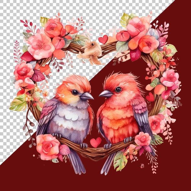 PSD animals celebrating valentine39s day png illustration