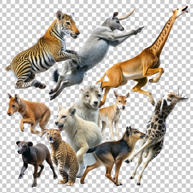 animals on transparent background