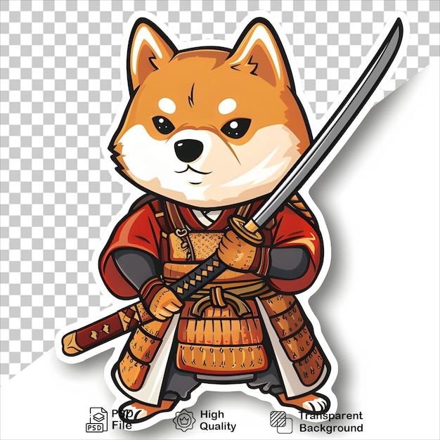 Animated Dog Knight with Sword with transparent background