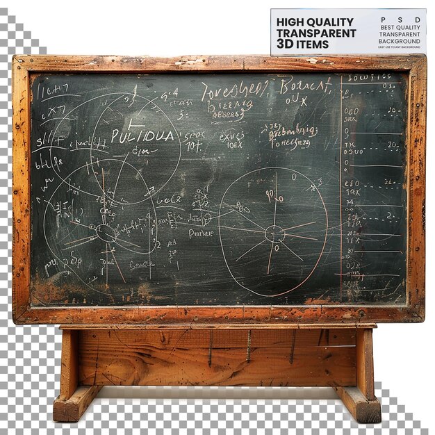 PSD animation of mathematical equation and diagrams on transparent background