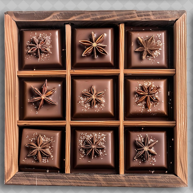 Anise Chocolate With Light Brown and Matte Texture Adorned W Yummy Chocolate in PNG Format