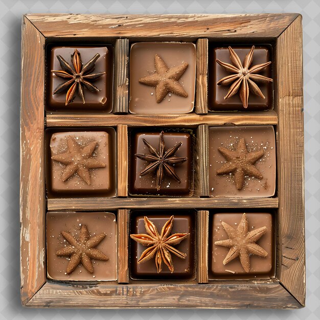 Anise Chocolate With Light Brown and Matte Texture Adorned W Yummy Chocolate in PNG Format