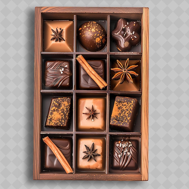 Anise Chocolate With Light Brown and Matte Texture Adorned W Yummy Chocolate in PNG Format