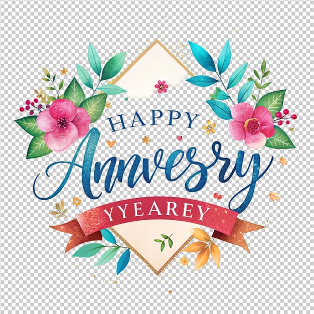 PSD anniversary greeting on white background