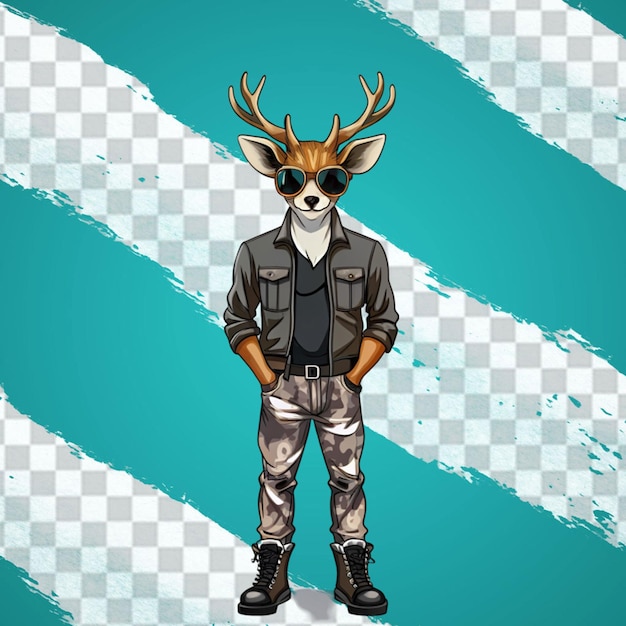 PSD anthropomorphic deer character isolated on background