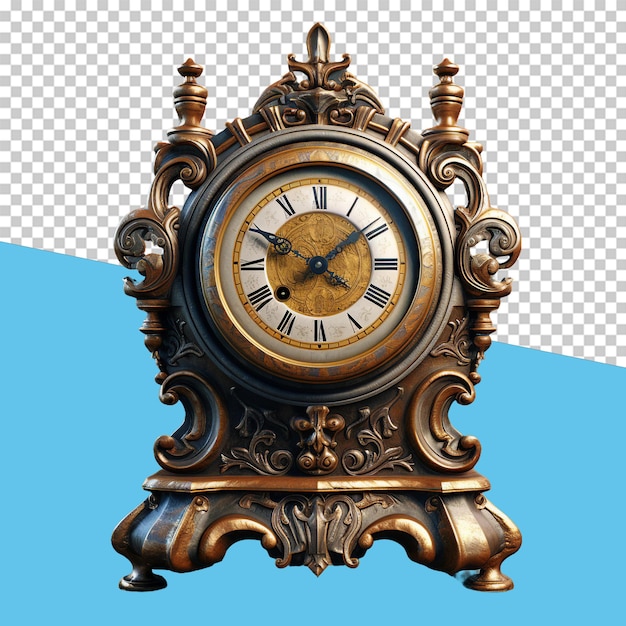 Antique Clock isolated object transparent background