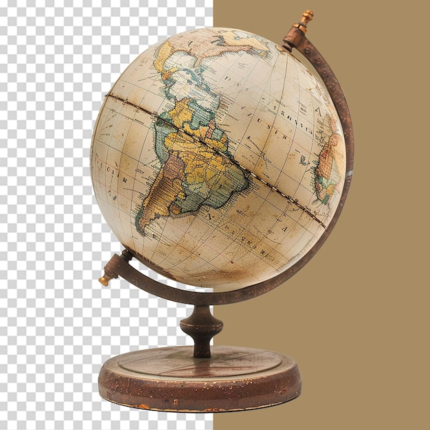 PSD antique globe png isolated on transparent background