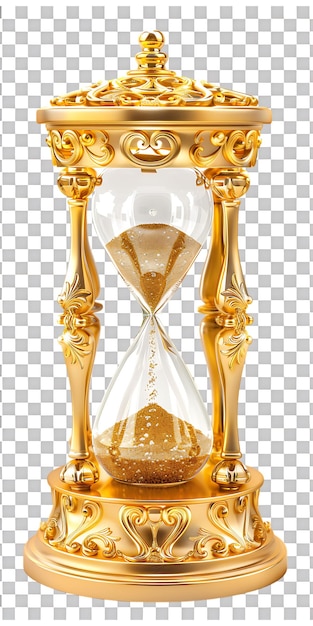 PSD antique hourglass isolated on a transparent background