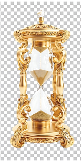 PSD antique hourglass isolated on a transparent background