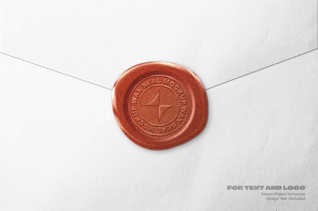 PSD antique wax seal mockup for text and logo