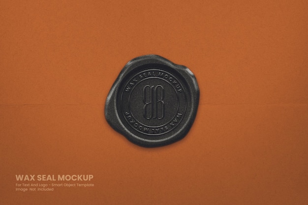 PSD antique wax seal mockup for text and logo