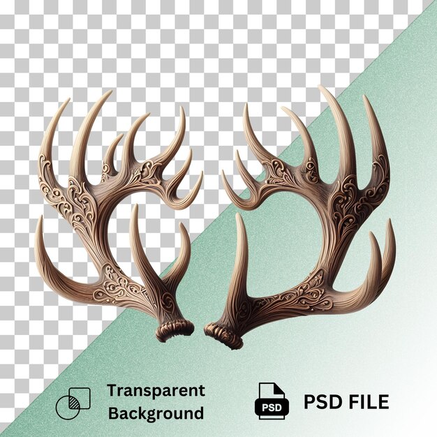 PSD antlers isolated on transparent background