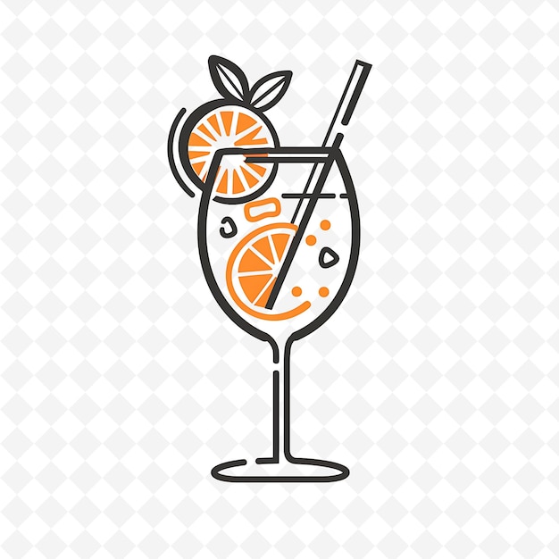 PSD aperol spritz with bubbly style cocktail with a fizzy look l elegant italy culture vector designs