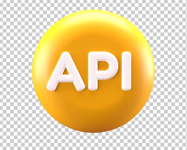 Api configuration 3d golden icon