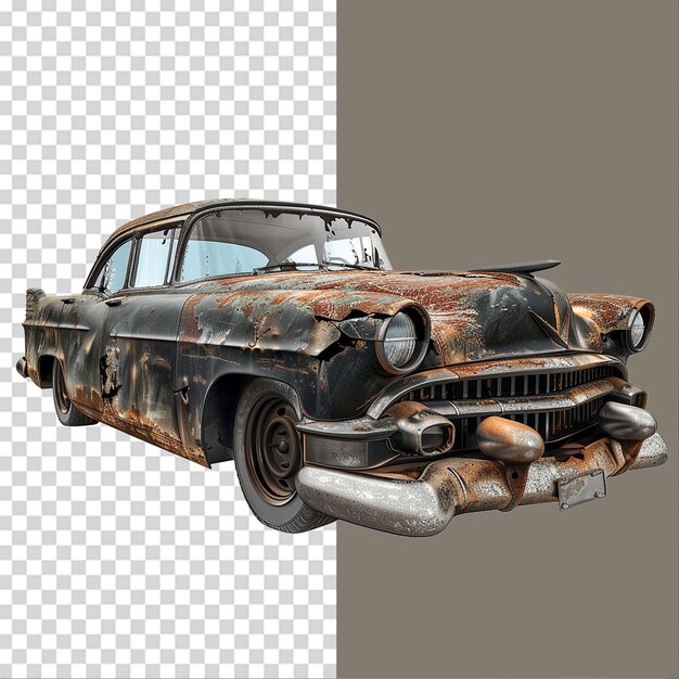 PSD apocalyptic car isolated on transparent background