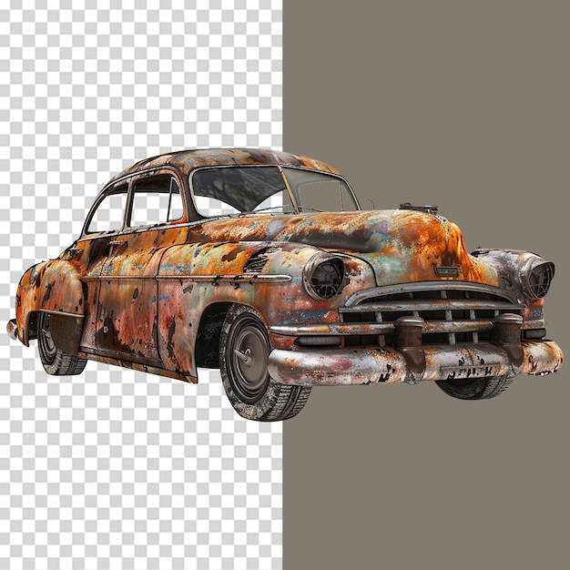 PSD apocalyptic car isolated on transparent background