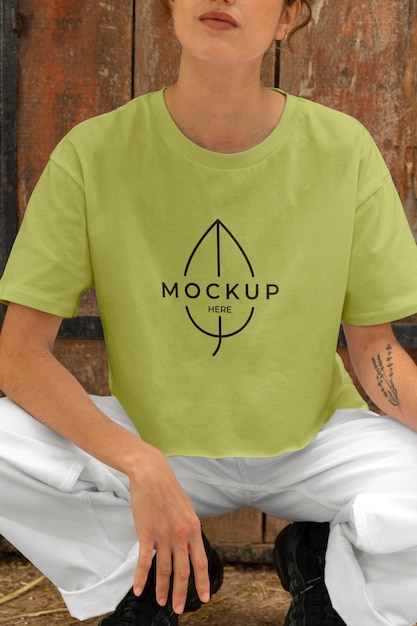 Apparel mockup of modern girl city