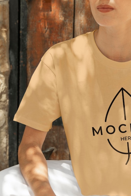 Apparel mockup of modern girl city