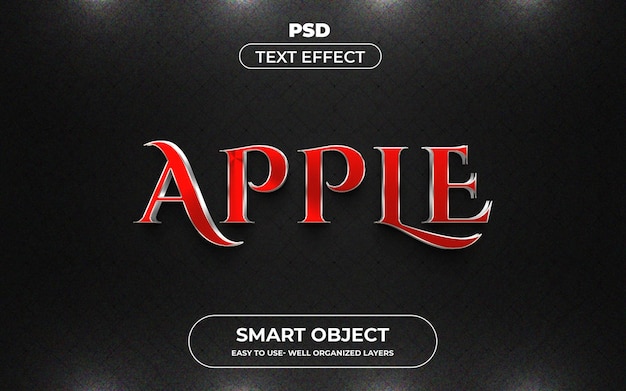 Apple 3d Editable Text Effect Style