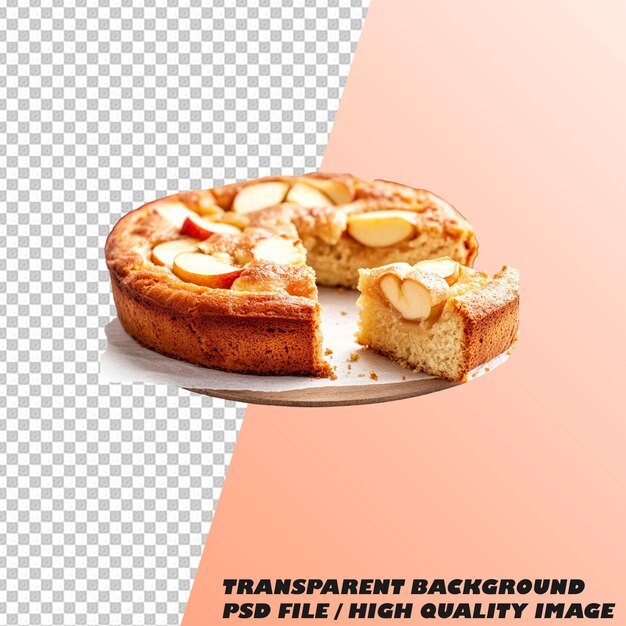 PSD apple cake on transparent background psd file