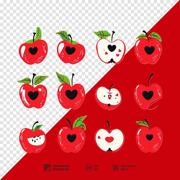 apple fruit bundle set image without background hd quality