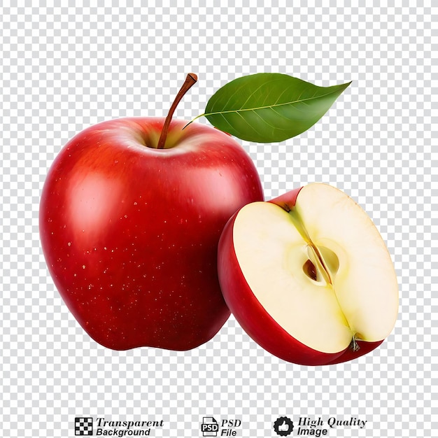 apple fruit a piece of apple and a piece of apple isolated on transparent background