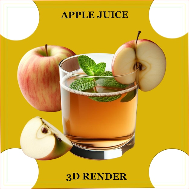 Apple Juice with white transparent background